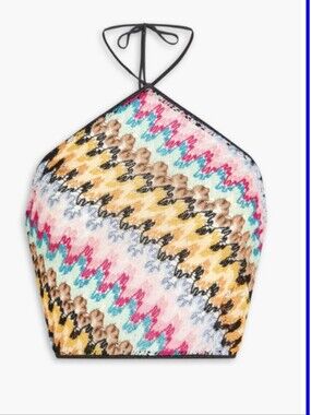 Missoni MulticolorHalter Crop Top, NWT SIZE 38